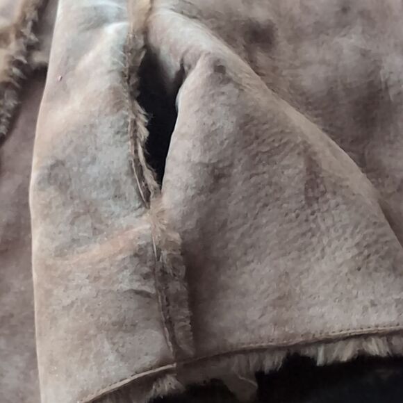 Unique Brown Genuine Leather Spliced Leather Poncho One Size - Picture 7 of 11